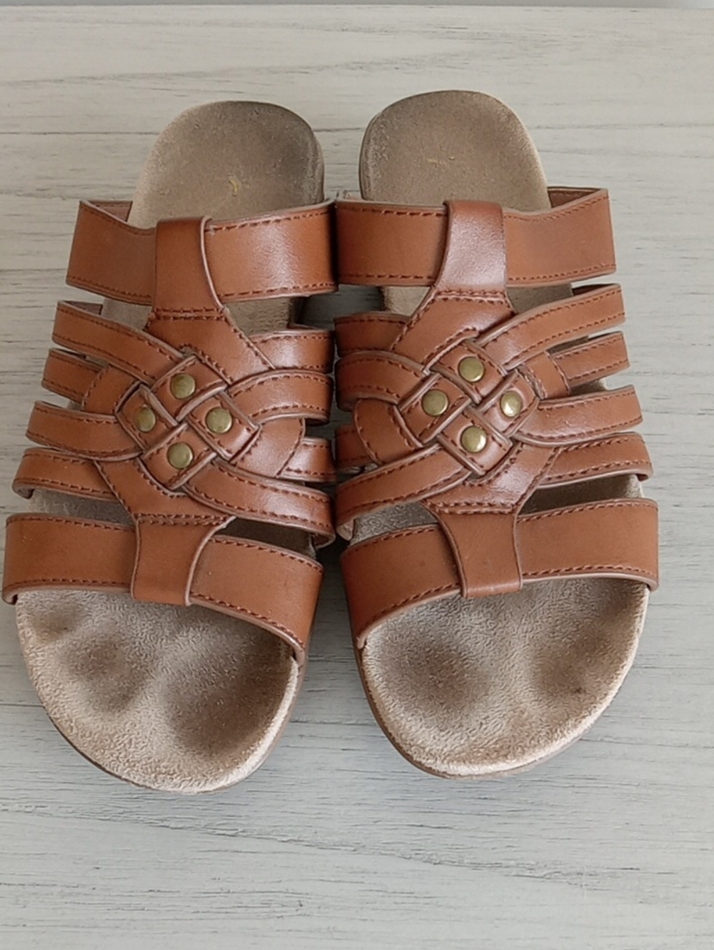 Brown leather like sandal
